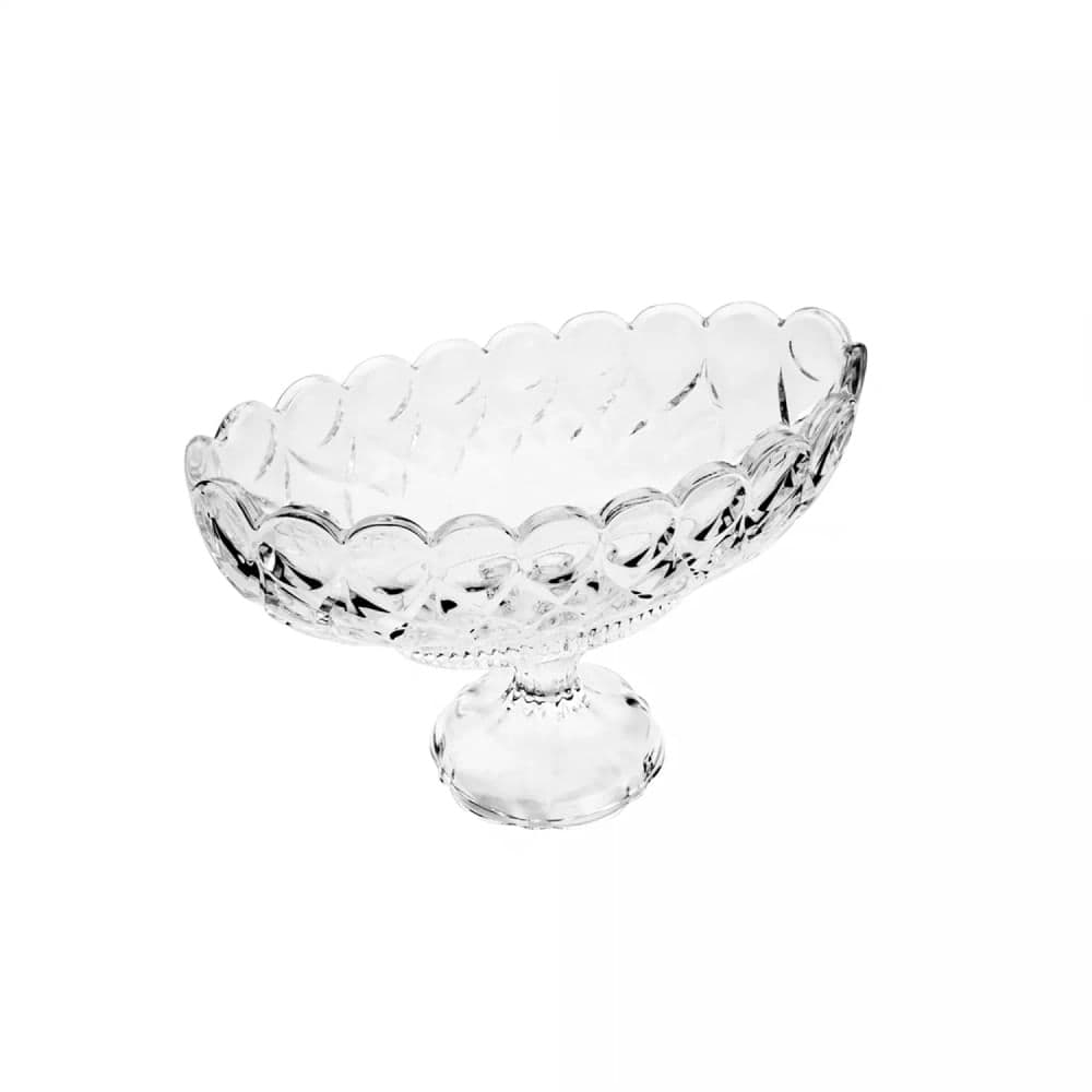 Centro de Mesa De Cristal com Pé 29cm - Wolff