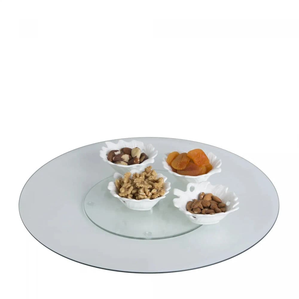 Centro de Mesa Giratório De Vidro 30cm - Wolff