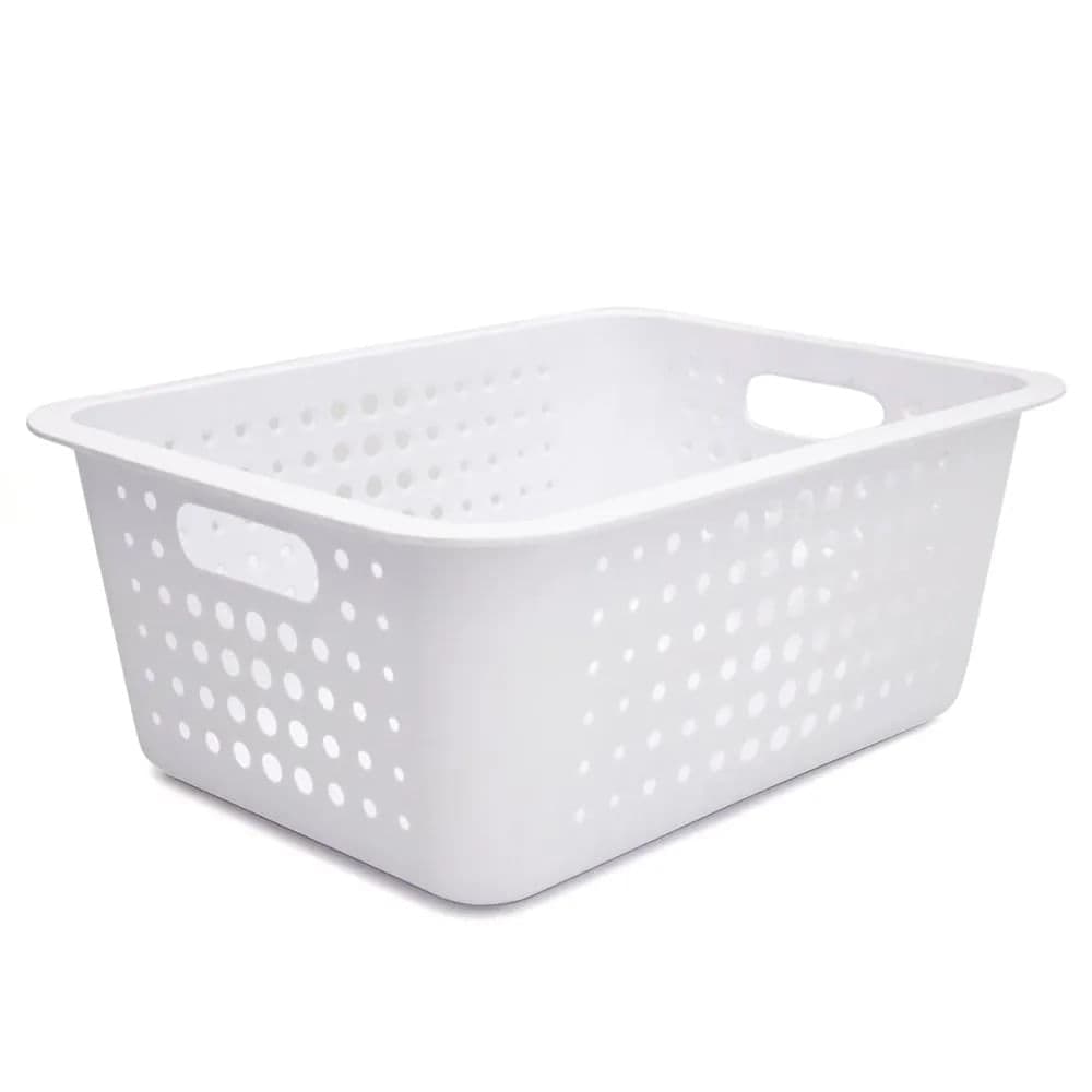 Cesta Organizadora Retangular 16,5x41cm Branca - Ou