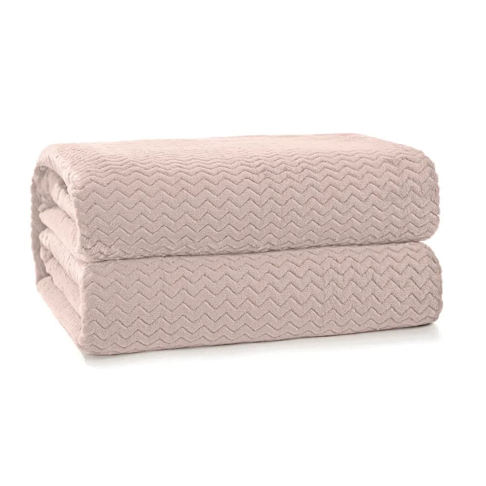 Cobertor Plush Tweed Rosa Tule Queen - Hedrons