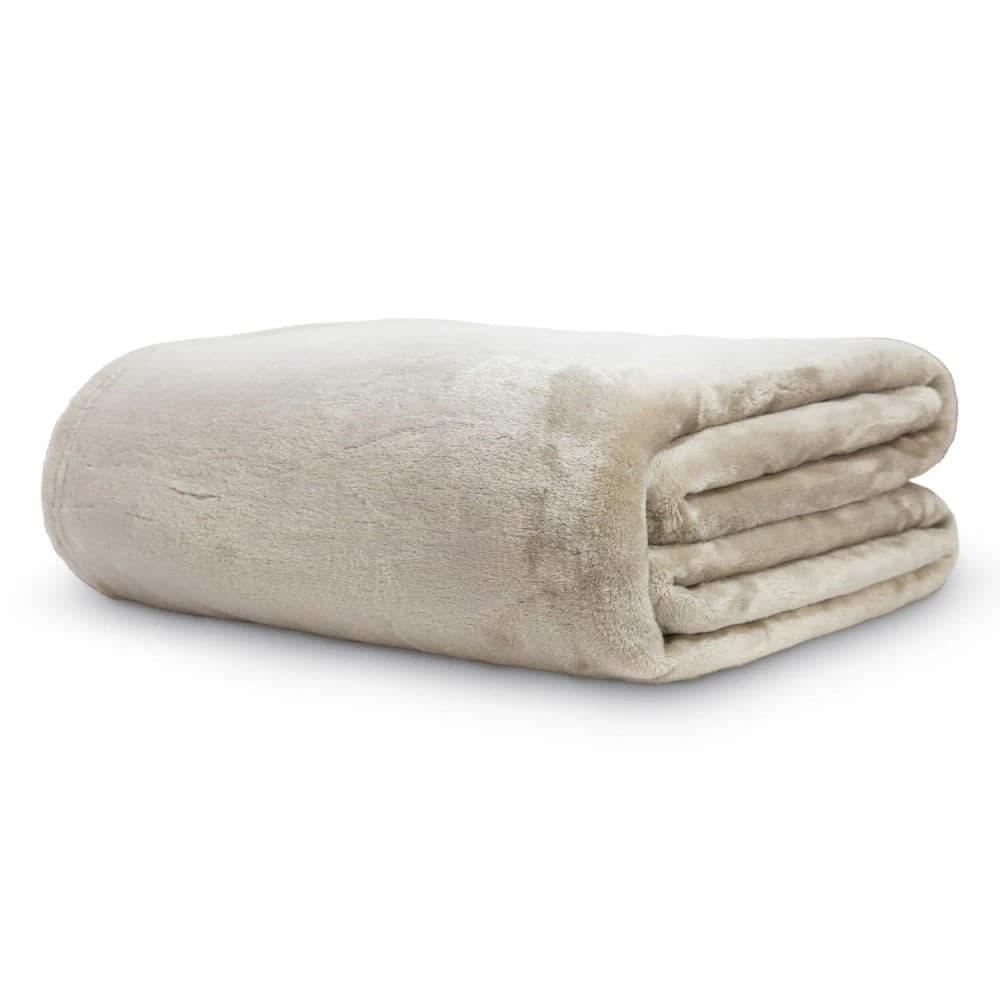 Cobertor Queen Velour Bege - Camesa