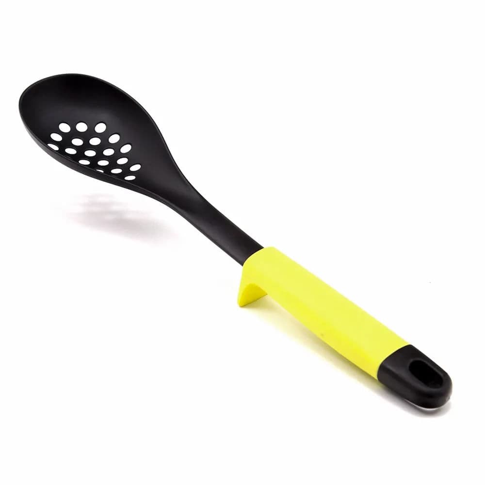 Colher de Nylon Perfurada com Apoio Amarelo - Utility