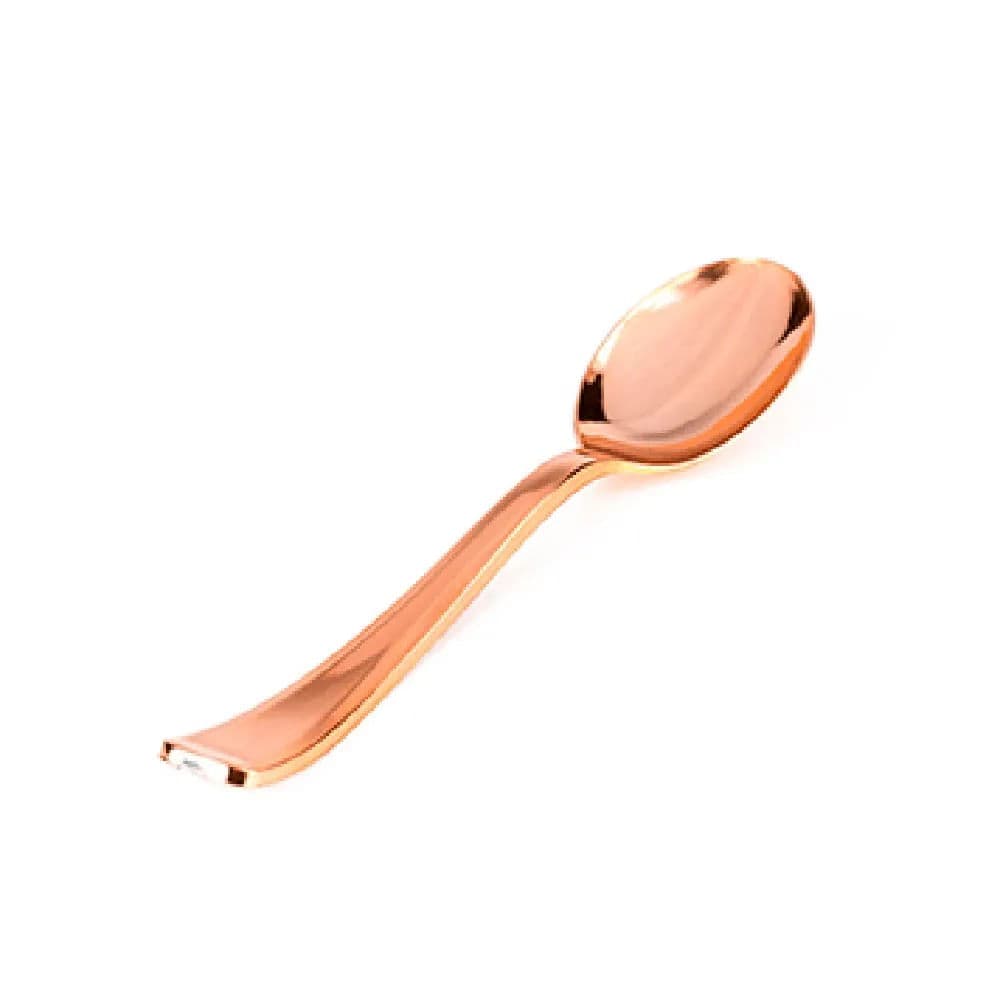 Colher Descartável Para Refeição 17,5cm Rose 8 Unidades - Silver Plastic