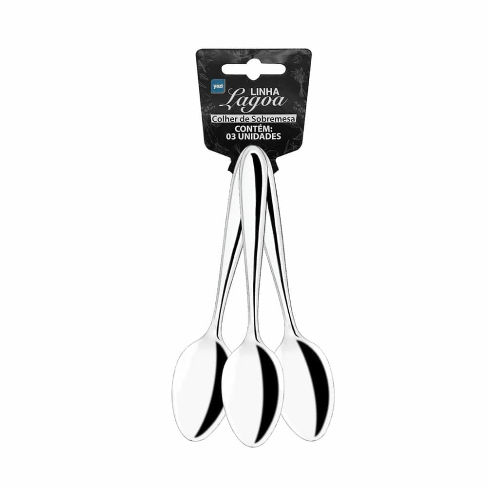 Conjunto Colher Sobremesa Lagoa Inox 3 Peças - Tuut
