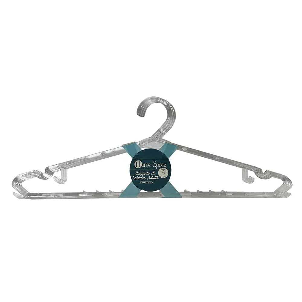 Conjunto de Cabides Adulto 3 Peças Cristal - Home Space