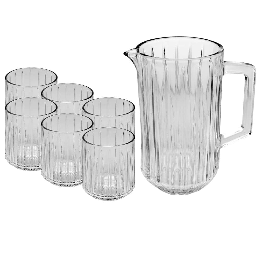 Conjunto de Jarra com Copos De Cristal 7 Peças - Wolff