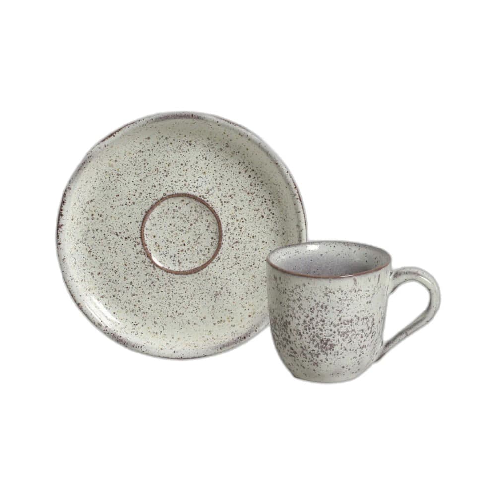 Conjunto de Xícaras com Pires De Café 6 Peças Bio Pistache 120mL - Porto Brasil