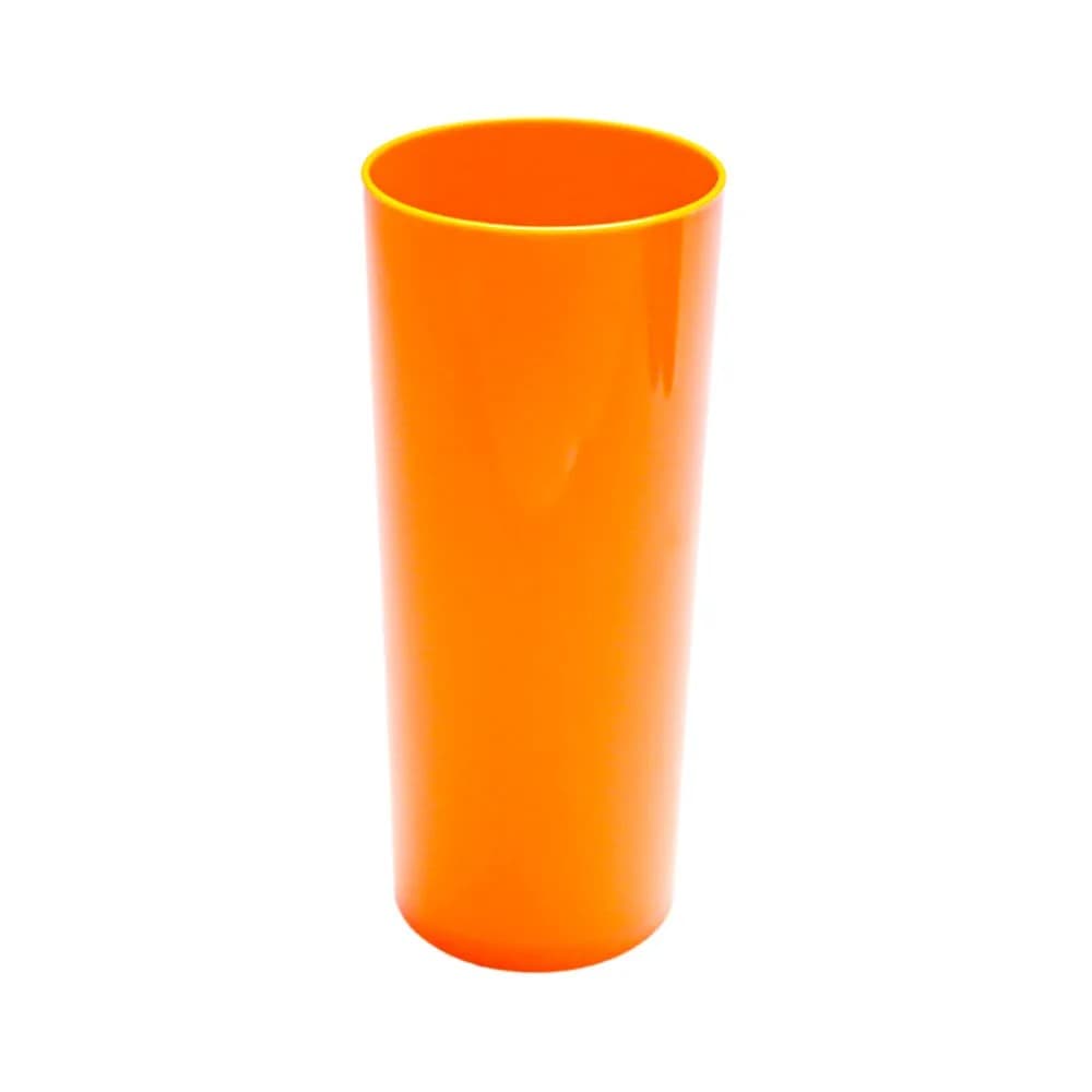 Copo Long Drink Sólido 330mL Laranja - M&ca Plásticos