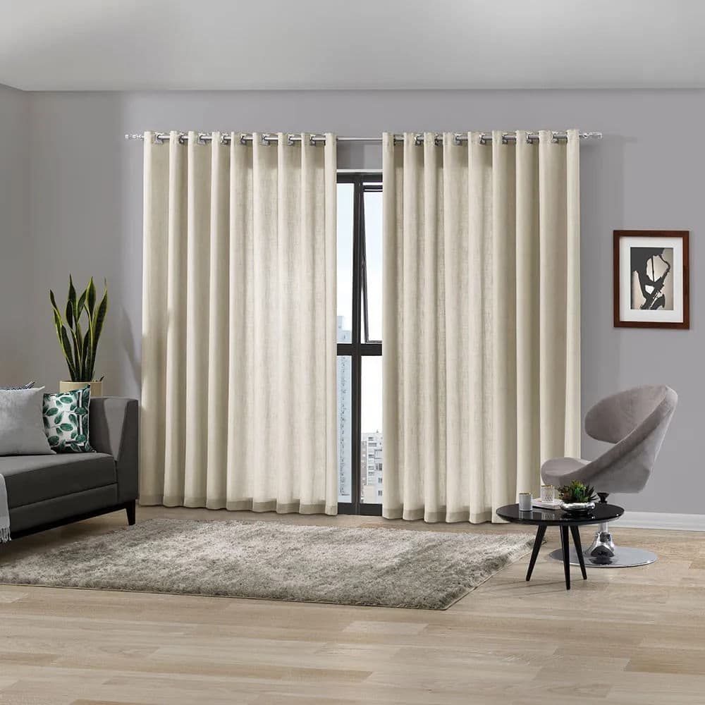 Cortina Duplex Mônaco 3mx1,7m Areia - Bella Janela