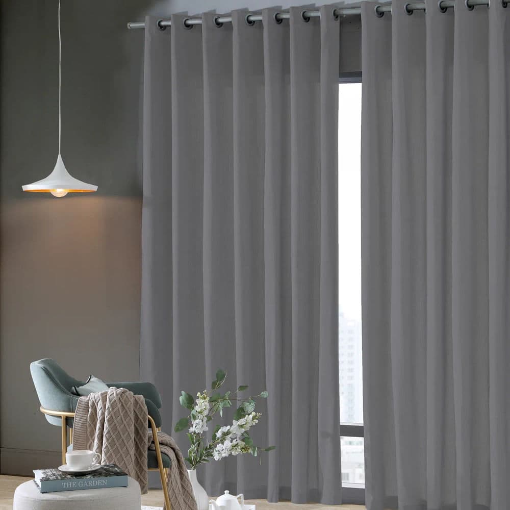 Cortina Rústica Pantex 4,2x2,5m Cinza Escuro - Bella Janela