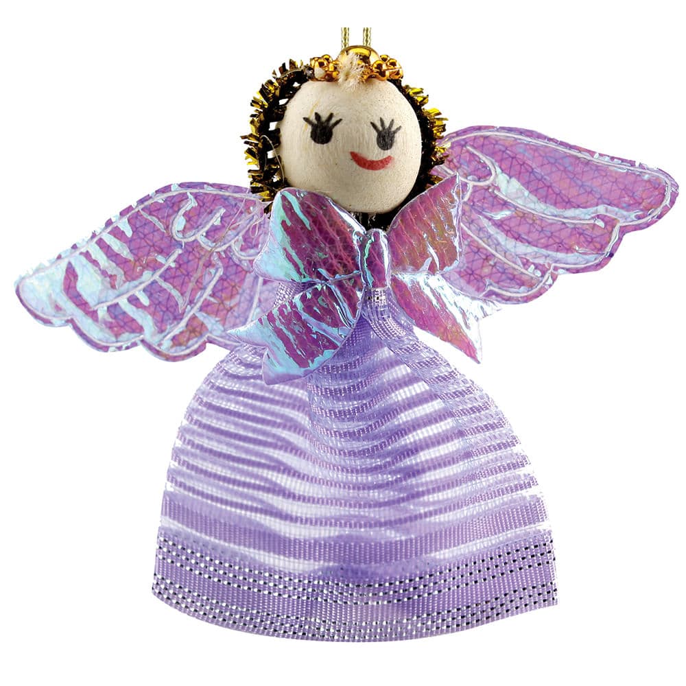 Enfeite de Natal Anjo Colorido 3 Unidades 6cm - Magizi