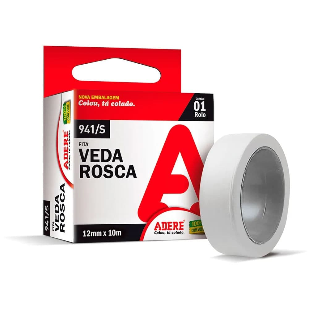 Fita Veda Rosca 12mmx10m Branca- Adere