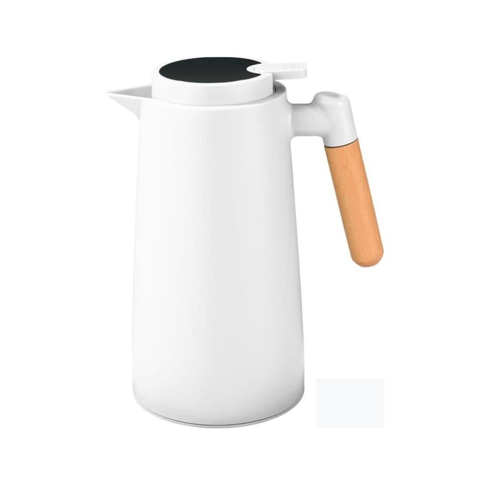 Garrafa Térmica Wooden Handle 1l Branca - Dolce Home
