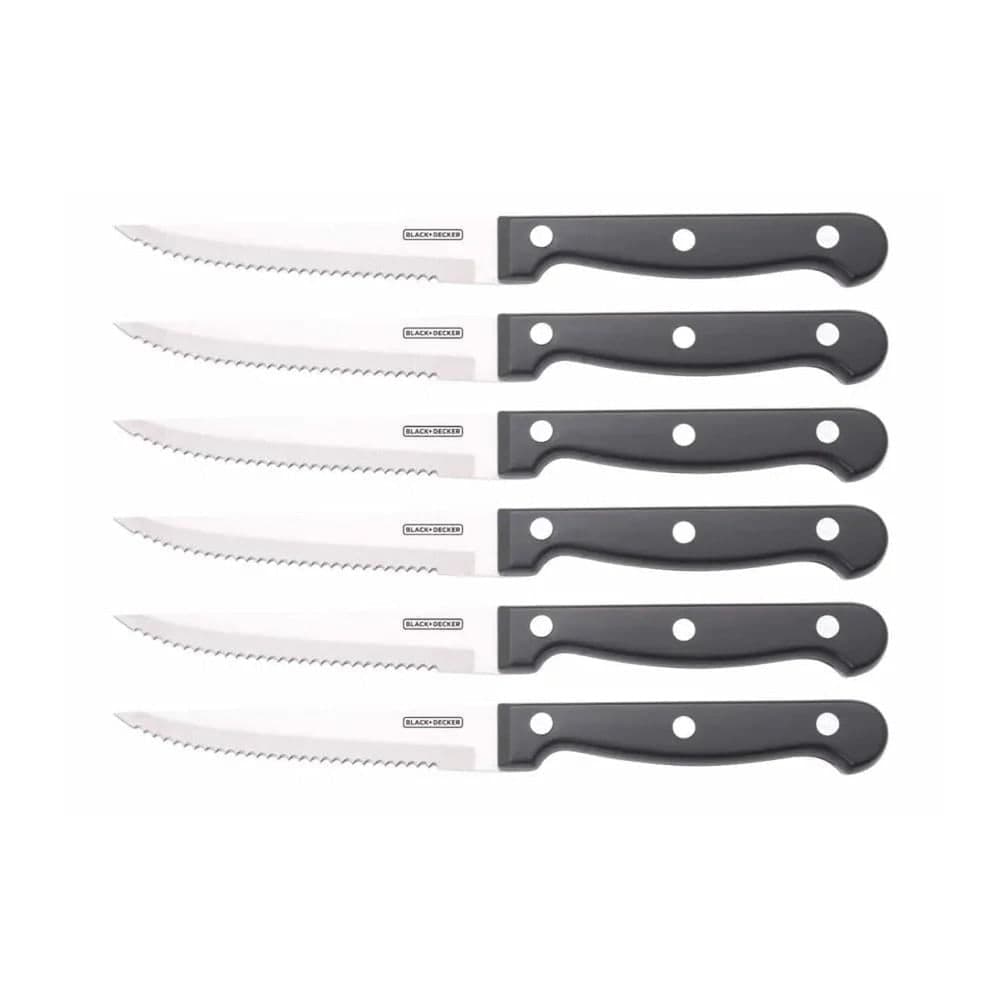Jogo de Faca Razor 6 Peças Inox Preto - Black+decker