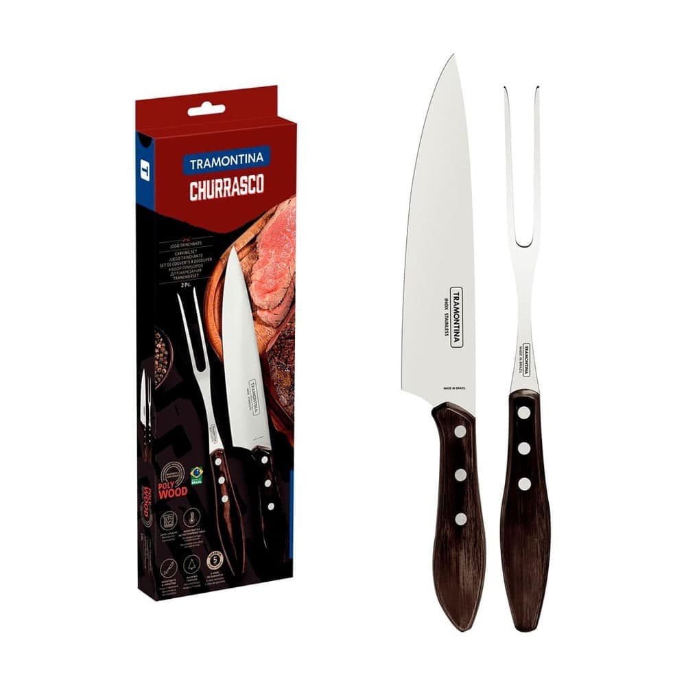 Jogo de Talheres para Churrasco 2 Peças Polywood - Tramontina