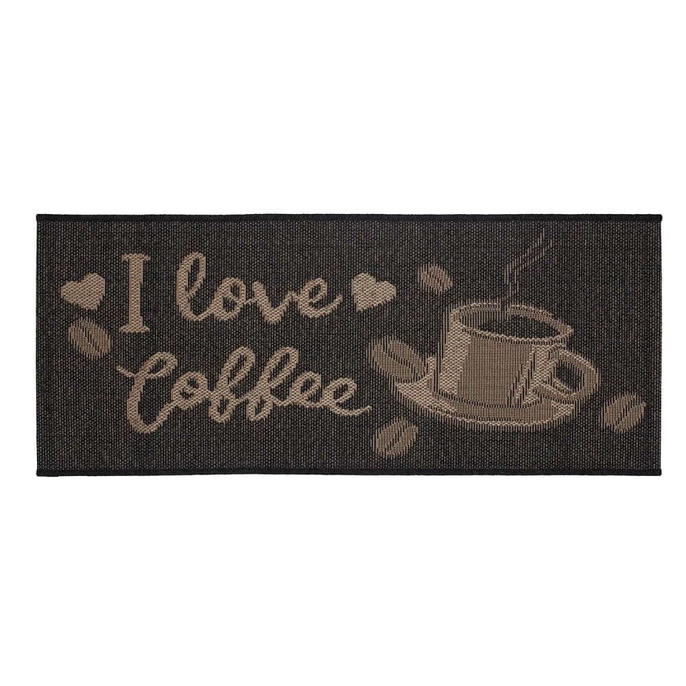 Jogo de Tapetes para Cozinha Eco 3 Peças Coffe Chumbo - Têxtil J. Serrano