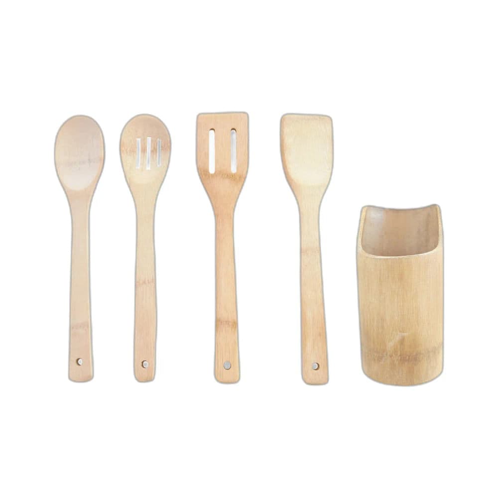 Jogo de Utensílios 5 Peças Bambu - Dolce Home