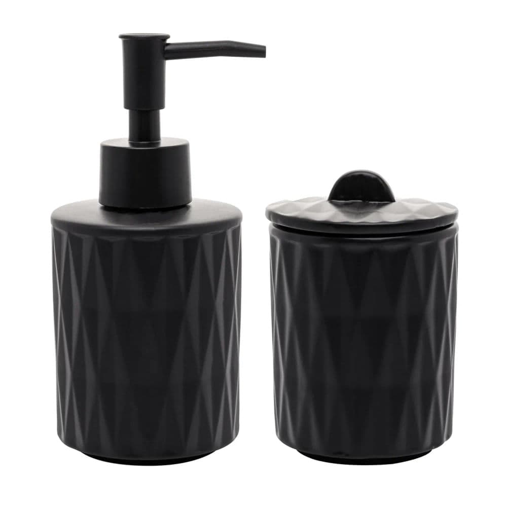 Kit Banheiro 2 Peças Deli Diamond Preto - Lyor