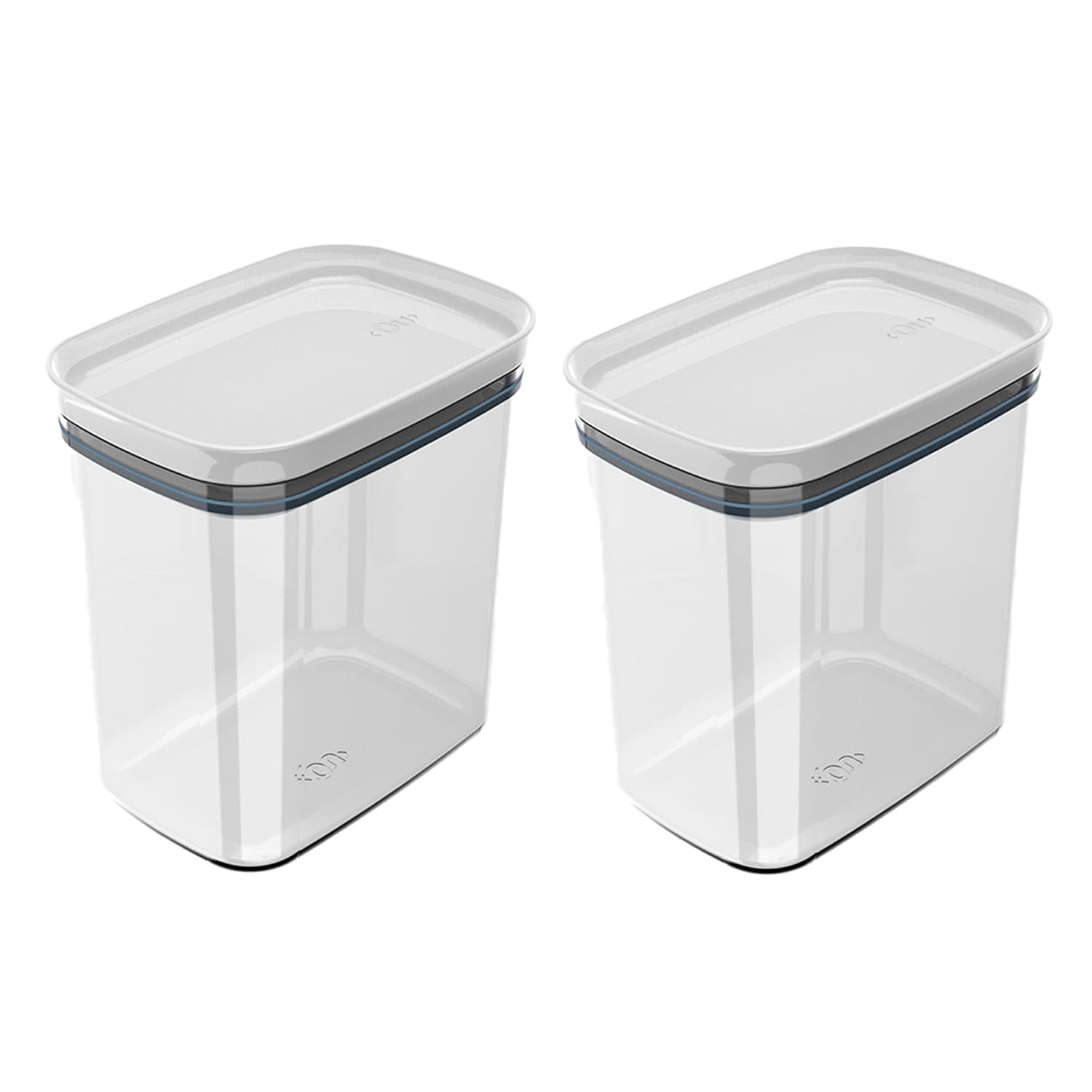 Kit Com 2 Potes Hermético Block 1,5l Branco - Ou