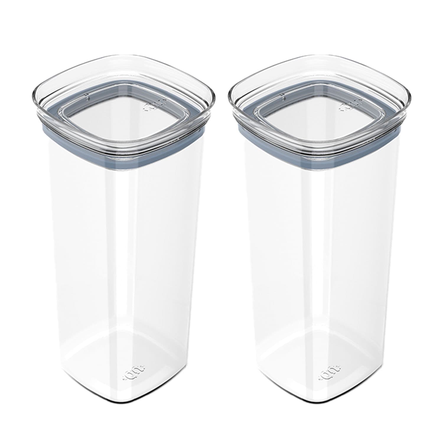 Kit Com 2 Potes Hermético Block Quadrado 1,5l Natural - Ou
