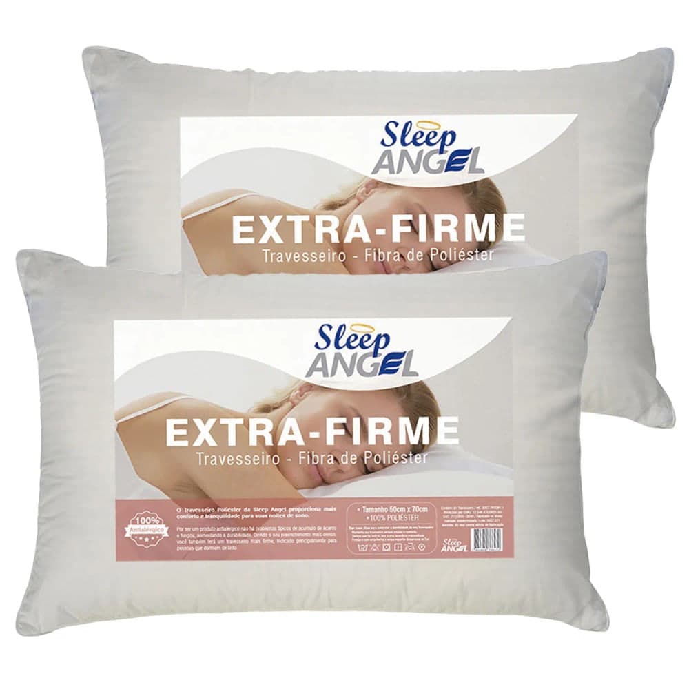 Kit Com 2 Travesseiros Suporte Extra Firme 50x70cm - Sleep Angel