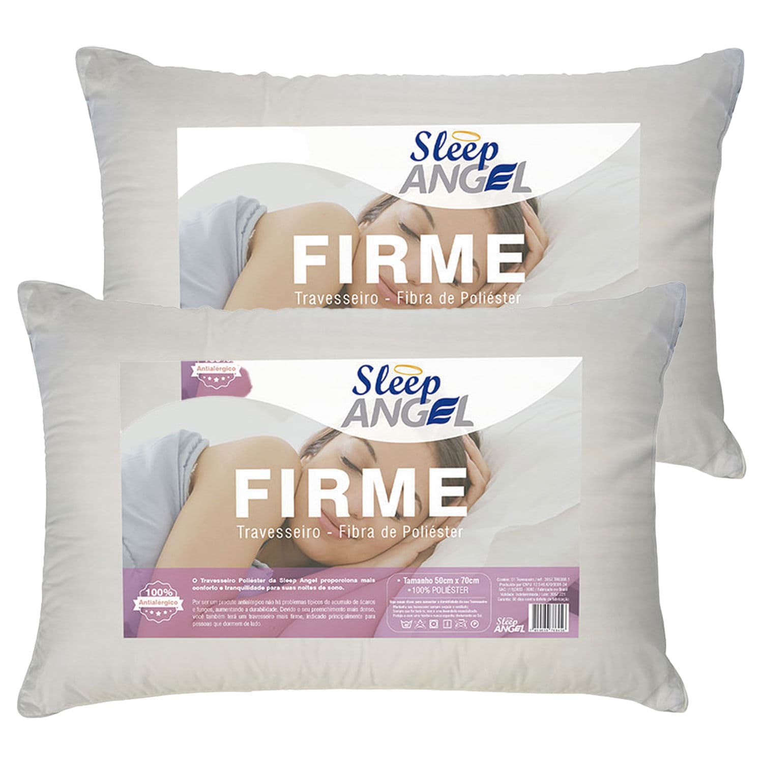 Kit Com 2 Travesseiros Suporte Firme 50x70cm - Sleep Angel