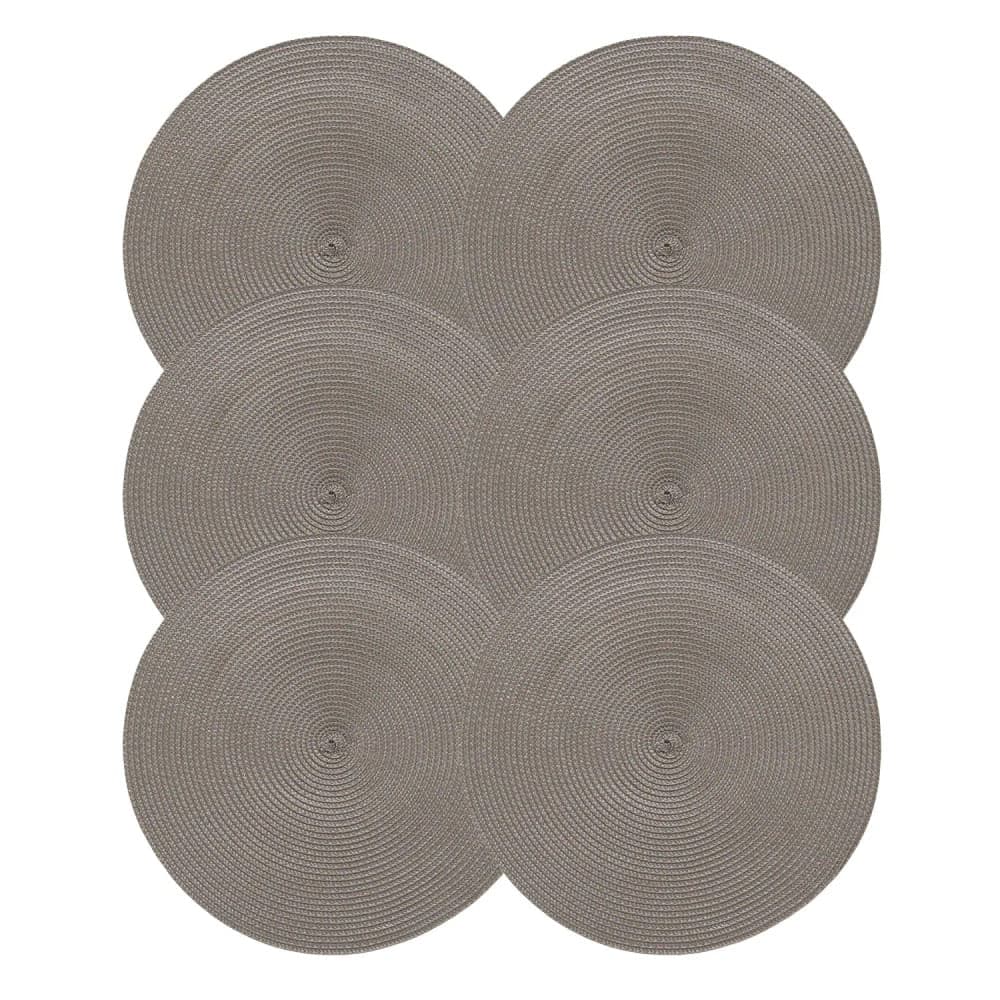 Kit Com 6 Lugar Americano Luna Taupe - Copa&cia