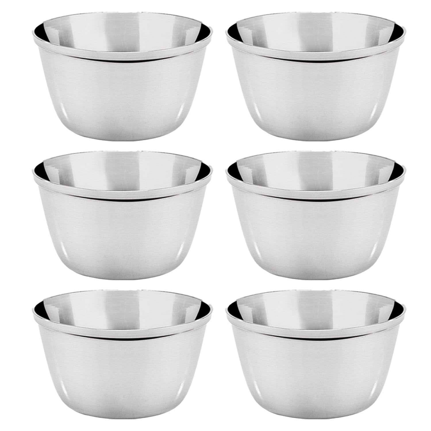 Kit Com 6 Ramekin 7,5cm 120mL Inox - Marcamix