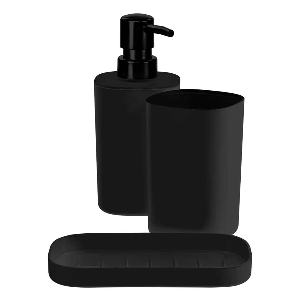 Kit de Banheiro My Day 3 Peças Preto - Ordene