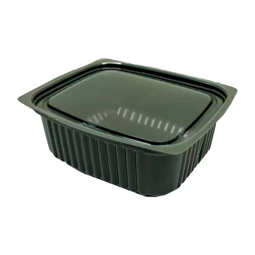 Kit de Pote Retangular com Tampa 10 Unidades Descartável 1l Preto - Bello Festas