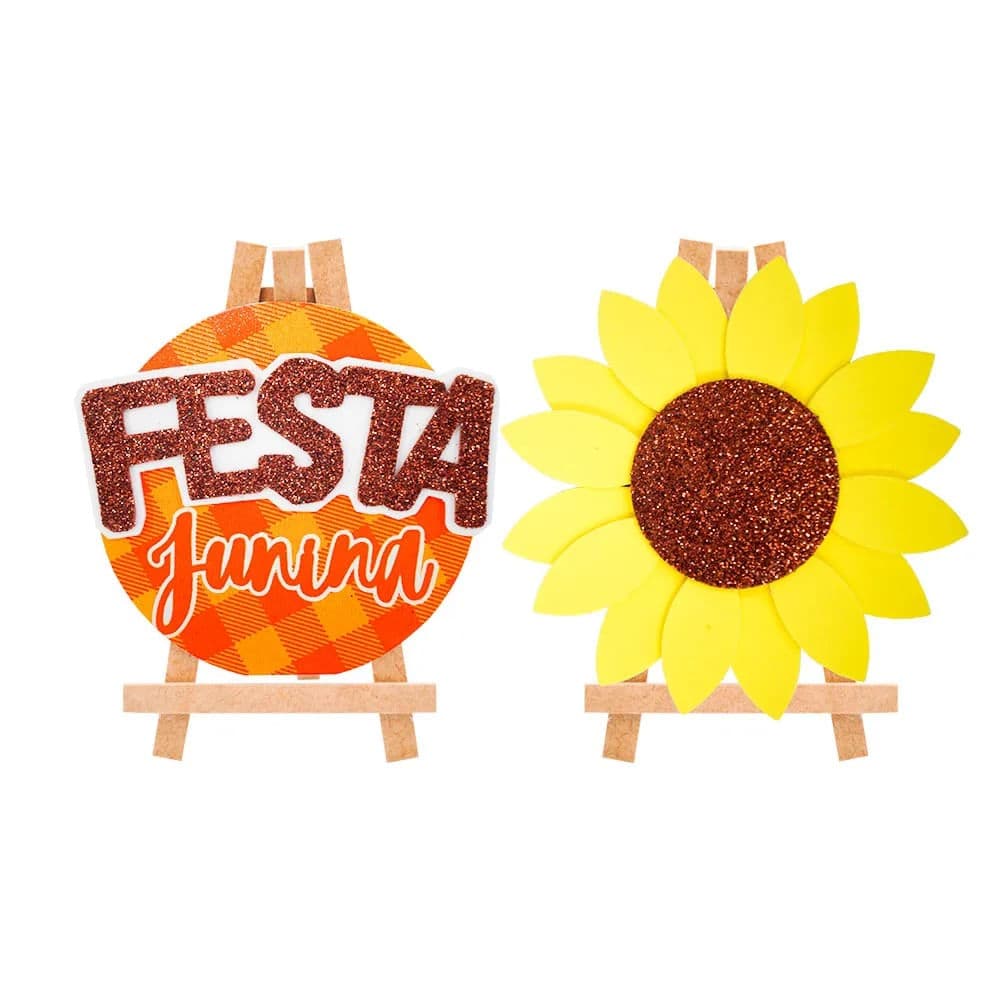 Mini Cavalete Redondo Festa Junina 2 Peças - Grinfest