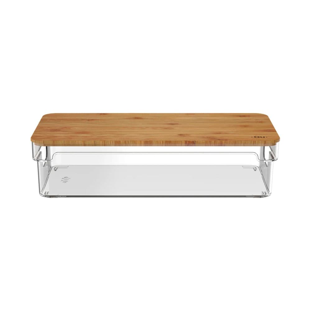 Organizador Clear 3,5l com Tampa em Bambu - Ou