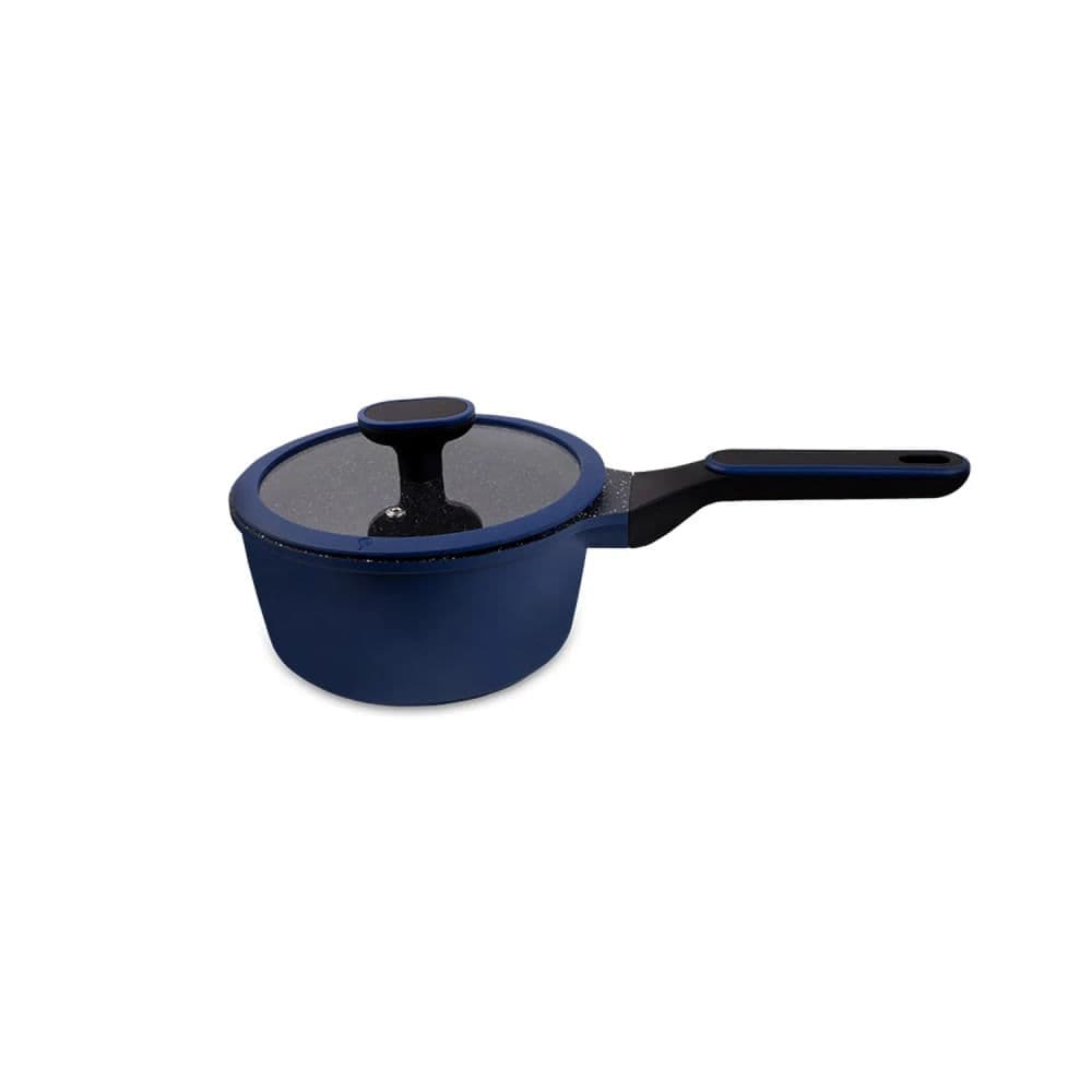 Panela Antiaderente Cerâmico com Tampa Marine 16cm Azul - Hercules