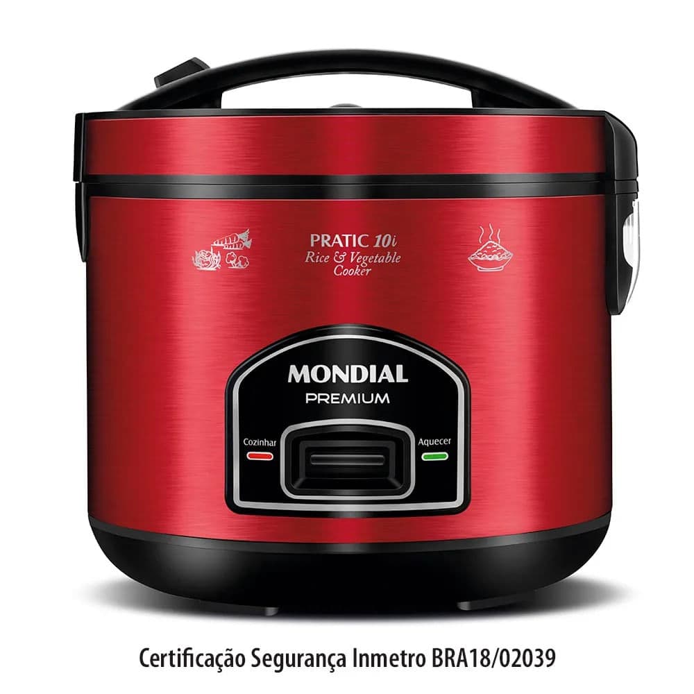 Panela de Arroz Elétrica Pratic Rice 10 Xícaras Vermelha - Mondial