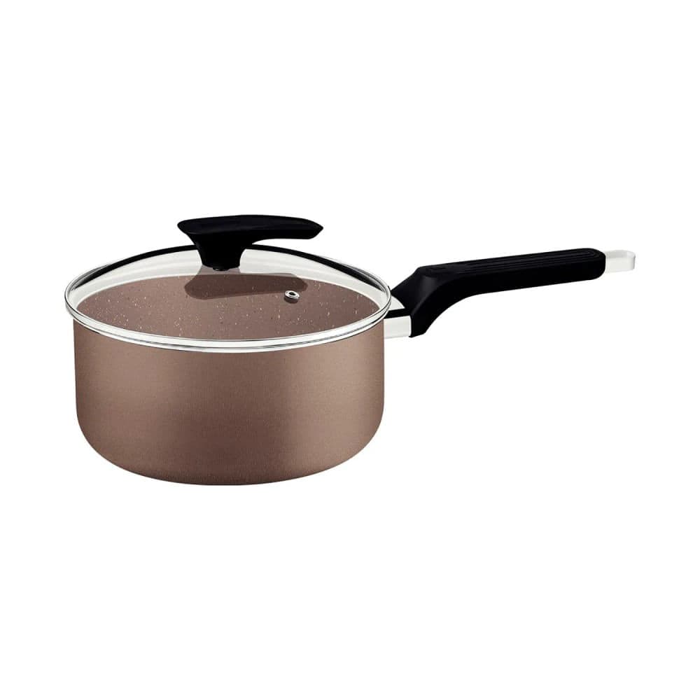Panela Milazzo 18cm com Tampa de Vidro Amêndoa - Tramontina