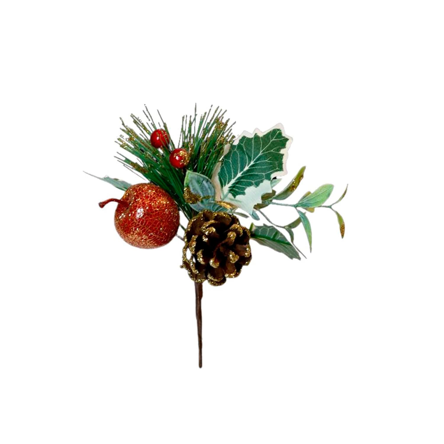 Pick Folhagem com Pinha e Fruta 20cm - Yangzi