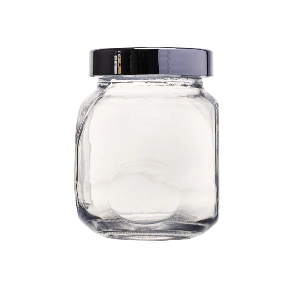 Porta Condimento de Vidro 200mL Transparente Prata 3 Peças - Lyor