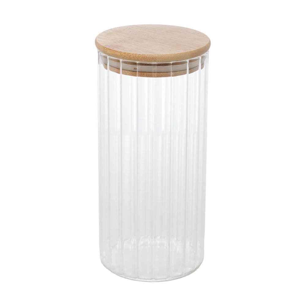 Porta Mantimento de Vidro com Tampa De Bambu 800mL - Wolff
