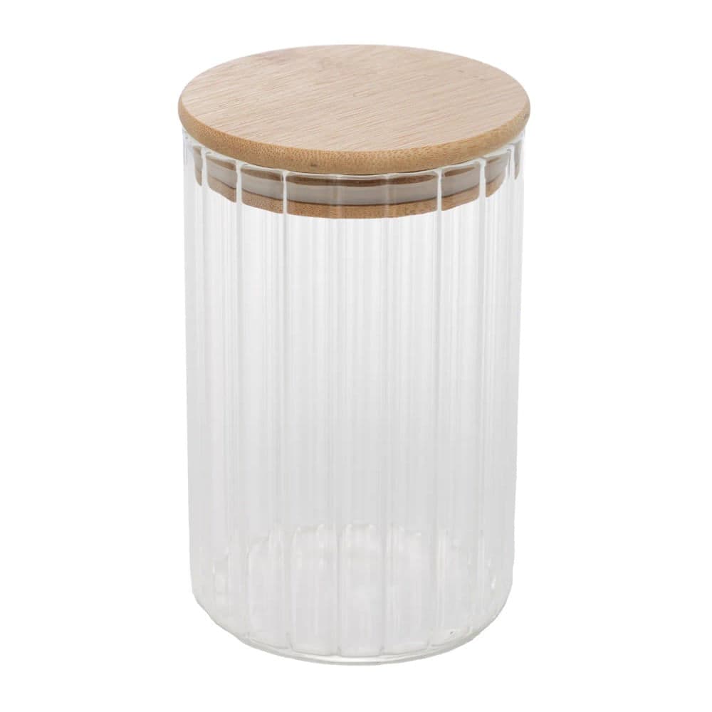 Porta Mantimento de Vidro com Tampa De Bambu 810mL - Wolff