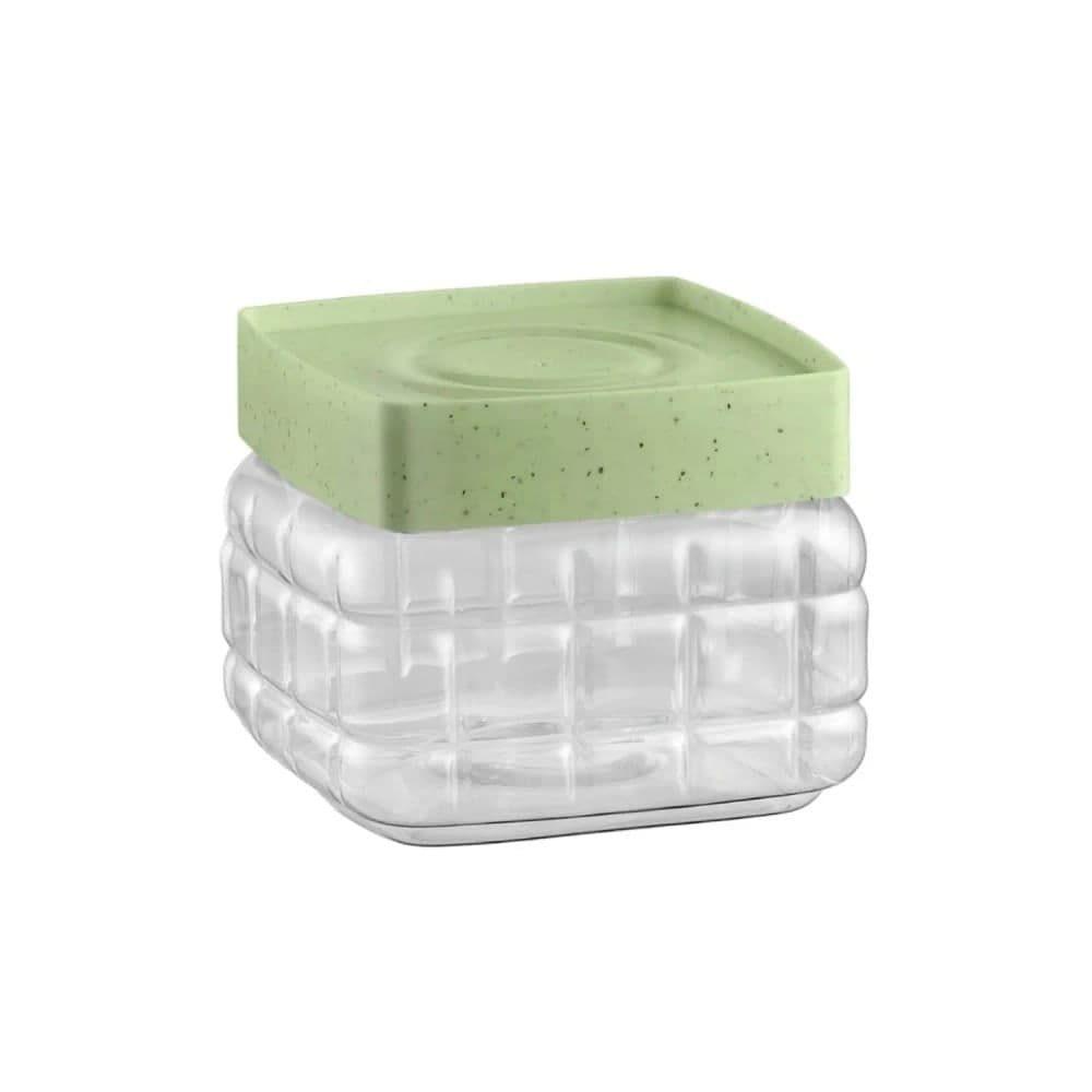 Pote de Plástico Organizador Faces 670mL Verde - Tiba