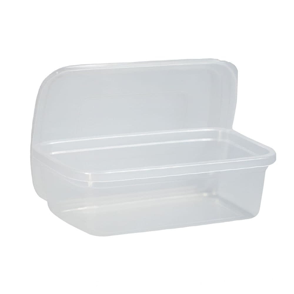 Pote de Plástico Retangular com Tampa 500mL Transparente - Prime
