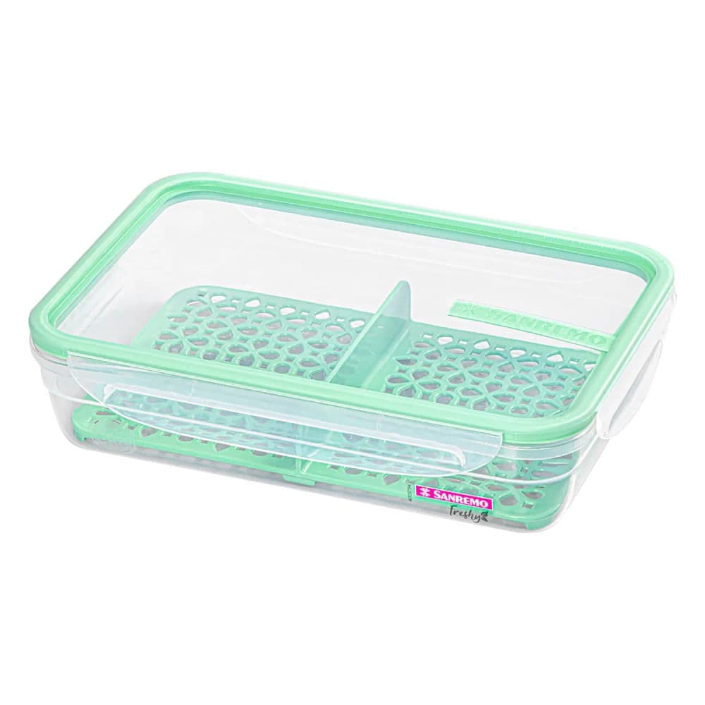 Pote de Plástico Retangular Fresh 1,6l Verde - Sanremo