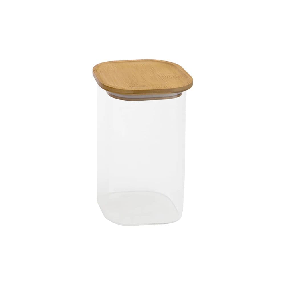 Pote de Vidro com Tampa De Bambu 1,4l - Oikos