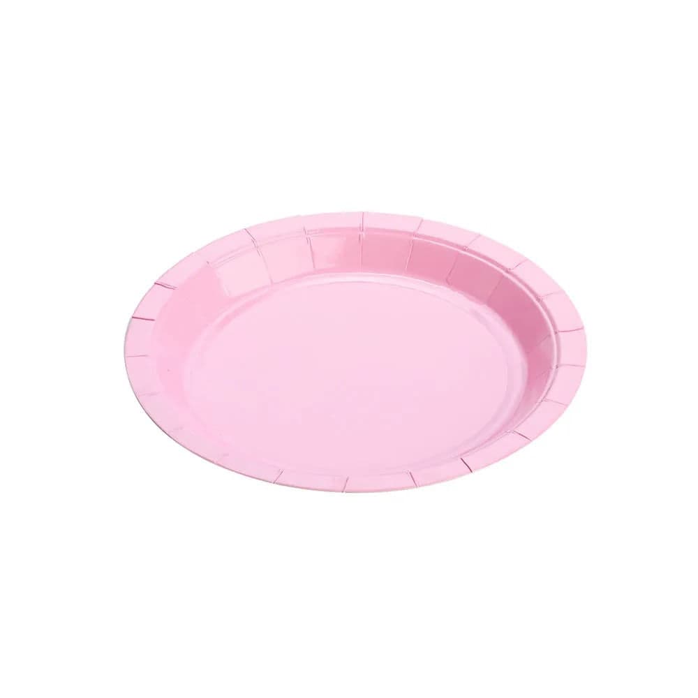 Prato Descartável 10 Unidades Rosa Bebê 18cm - Silver Plastic