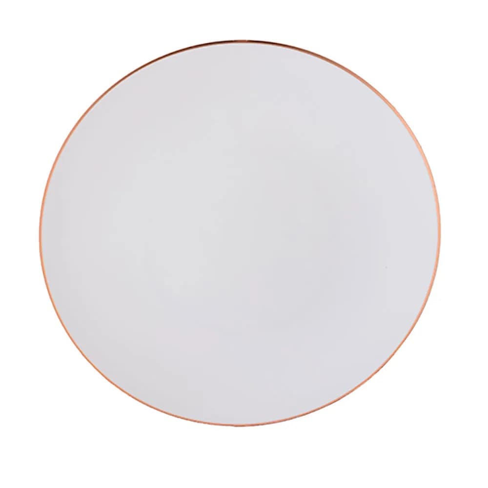 Prato Descartável com 6 Unidades 26cm Branco Fio Rose Gold - Silver Plastic