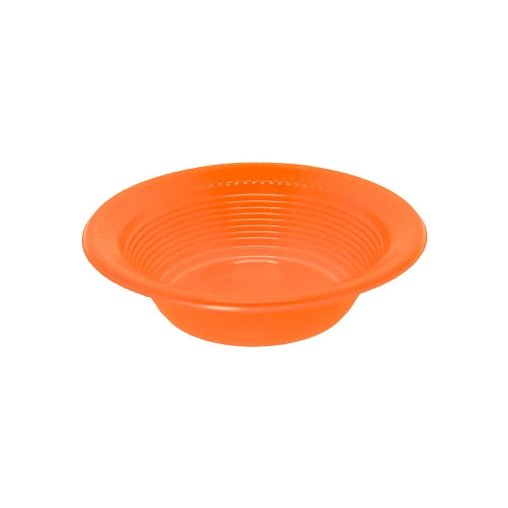 Prato Fundo Descartável 15cm Laranja Neon 10 Unidades - Bello Festas