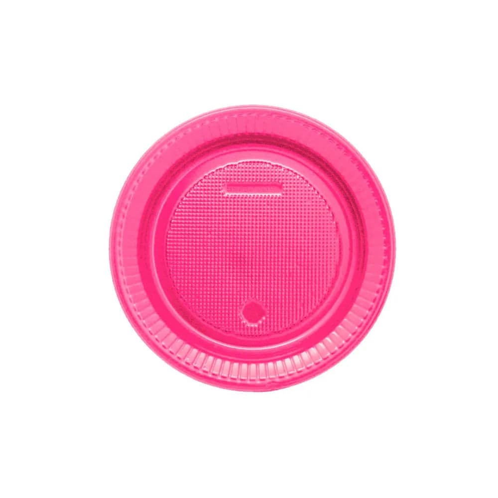 Prato Raso Descartável 15cm Kit com 10 Unidades Rosa Neon - Bello Festas