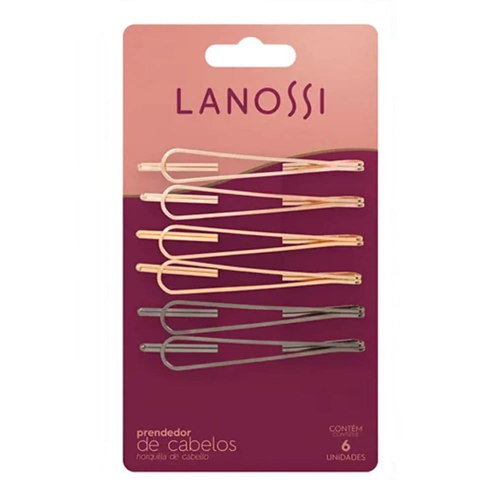 Prendedor de Cabelo Metallic 6 Peças Dourada Marrom - Lanossi