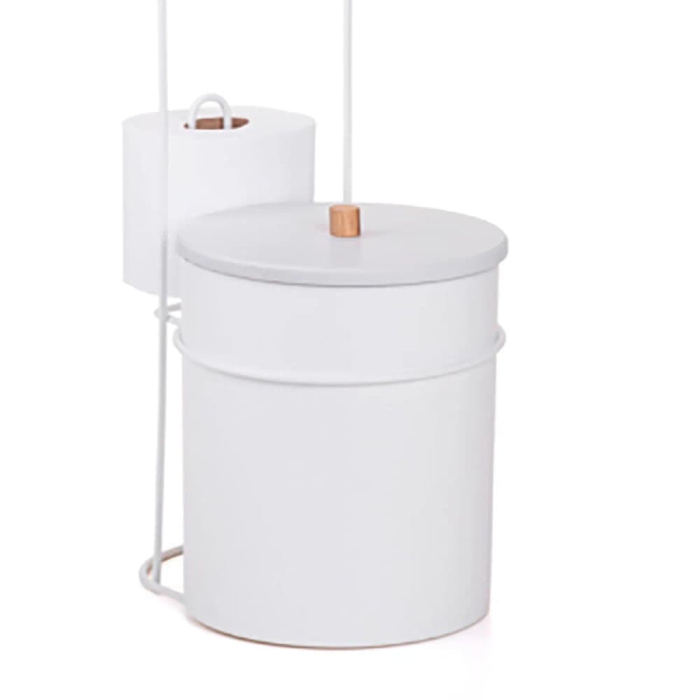 Suporte de Papel Higiênico De Chão Lixeira Eco White - Arthi