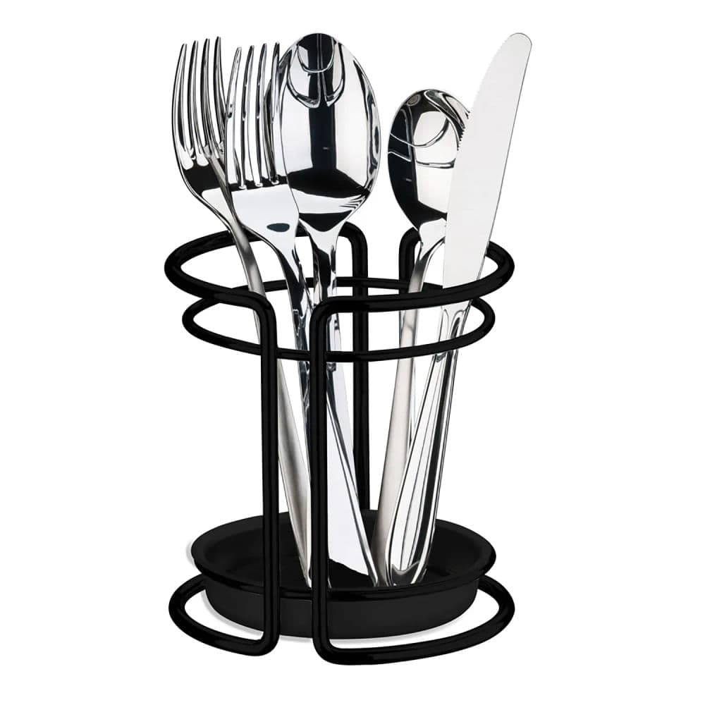 Suporte Utensílios Talheres 13,5cm Preto Fosco - Future